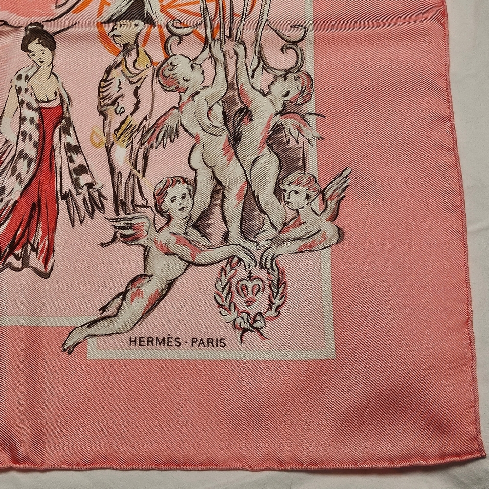 NWT Hermès Soirée de Gala Scarf Malabar / Rose Dragee 90 cm In Box - Picture 6 of 14